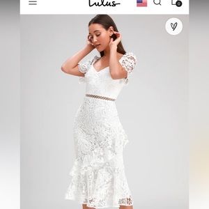 Lulus white midi dress never worn